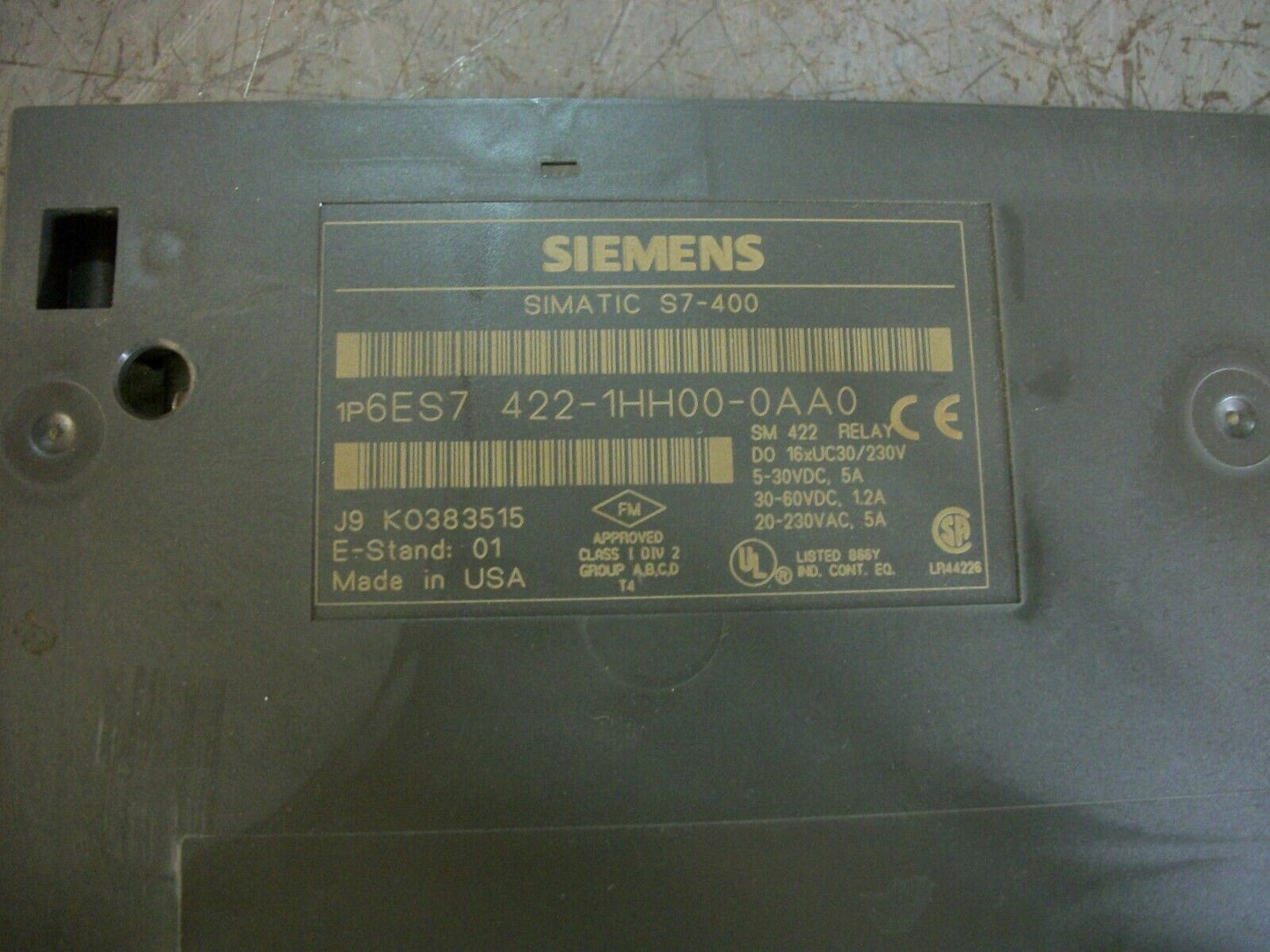 SIEMENS SIMATIC S7-400 DIGITAL OUTPUT MODULE 6ES7-422-1HH00-0AA0