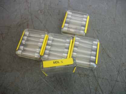 BUSSMANN LOT OF 25 CARTRIDGE FUSES MDL3/4 3/4AMP 250VOLT NEW