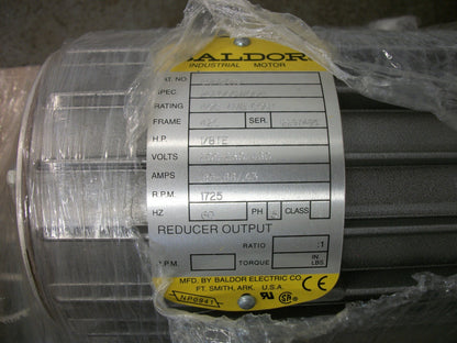BALDOR 1/8HP 42C TENV AC MOTOR CNM20134 460VOLT 3PH 1725RPM NIB