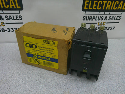 SQUARE D QOB CIRCUIT BREAKER QOB3100 100AMP 240VOLT 3POLE NIB