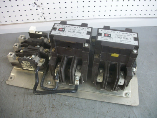 CUTLER-HAMMER SIZE 3 REV MOTOR STARTER C10EN2 90AMP 480VCOIL 1PH 230VOLT 15HP