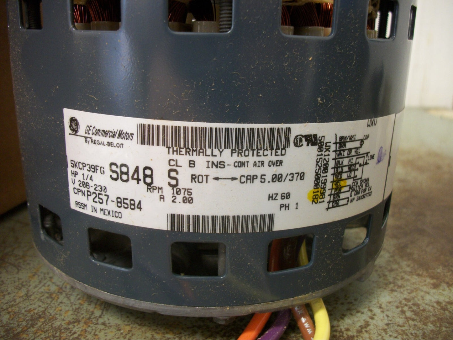 GE TOTALINE 1/4HP FR 48 BLOWER MOTOR P257-8584 230VOLT 1075RPM 1PH NIB