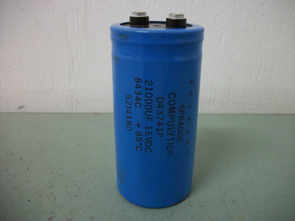 SPRAGUE D43741P 21,000uF CAPACITOR 8434C 15VDC