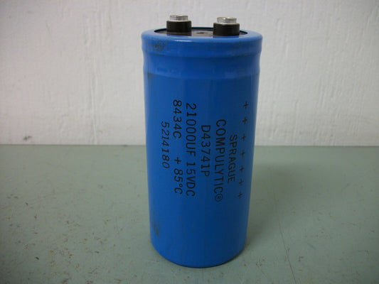 SPRAGUE D43741P 21,000uF CAPACITOR 8434C 15VDC