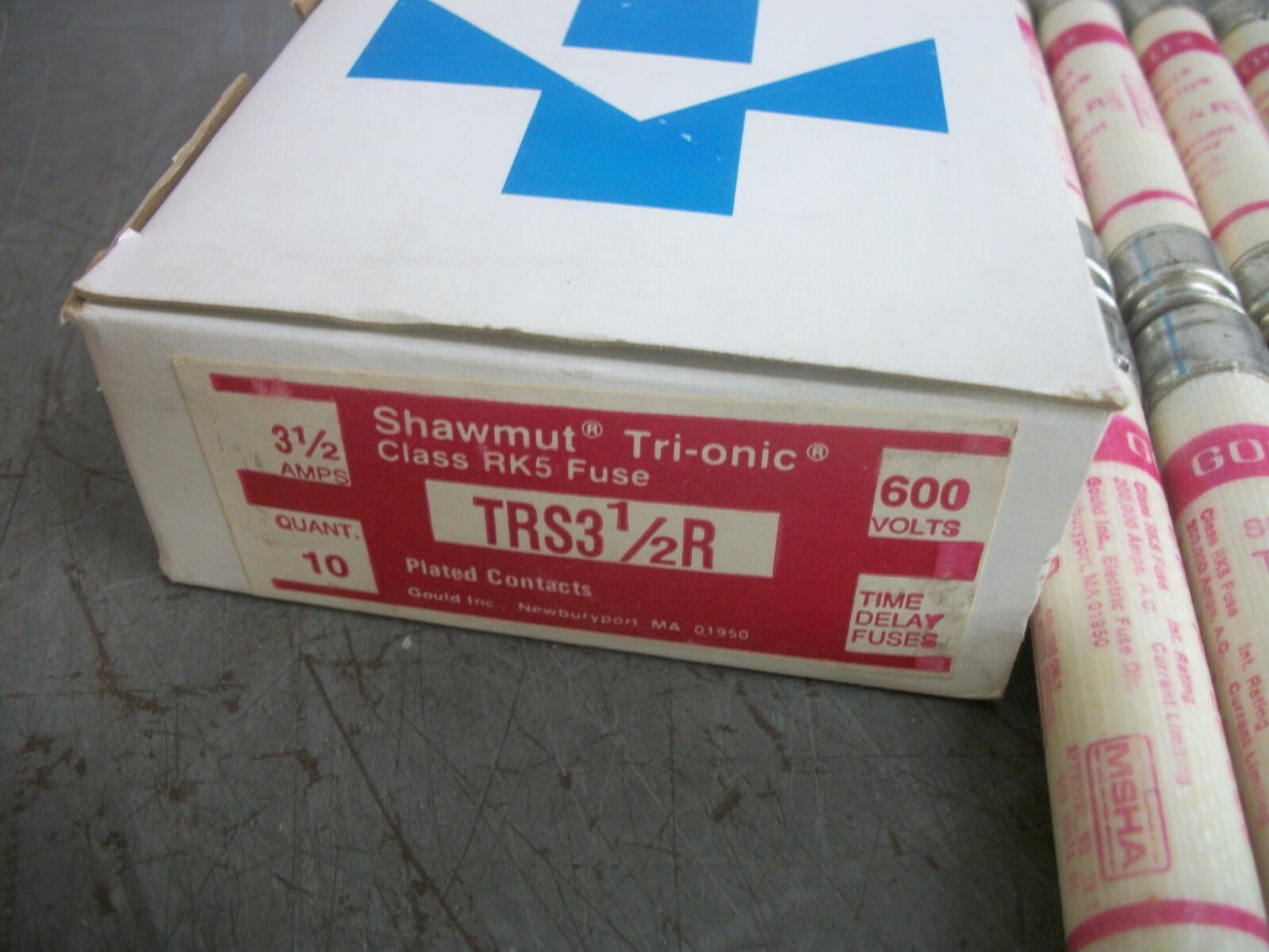 GOULD SHAWMUT BOX OF 10 TRI-ONIC FUSES TRS3-1/2R 3-1/2AMP 600VOLT NIB