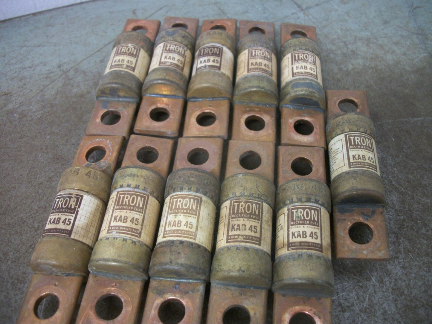 BUSSMANN LOT OF 11 TRON RECTIFIER FUSES KAB45 45AMP 250VOLT