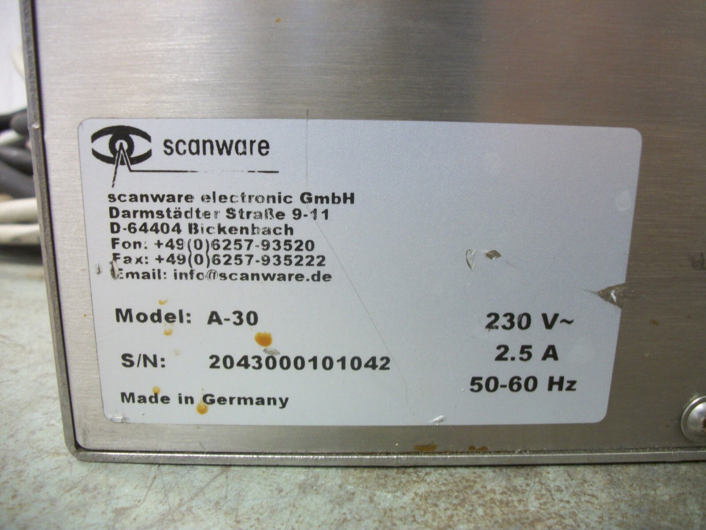 SCANWARE VISION HMI ELECTRONIC GmbH MODEL A-30 230VAC 2.5AMP