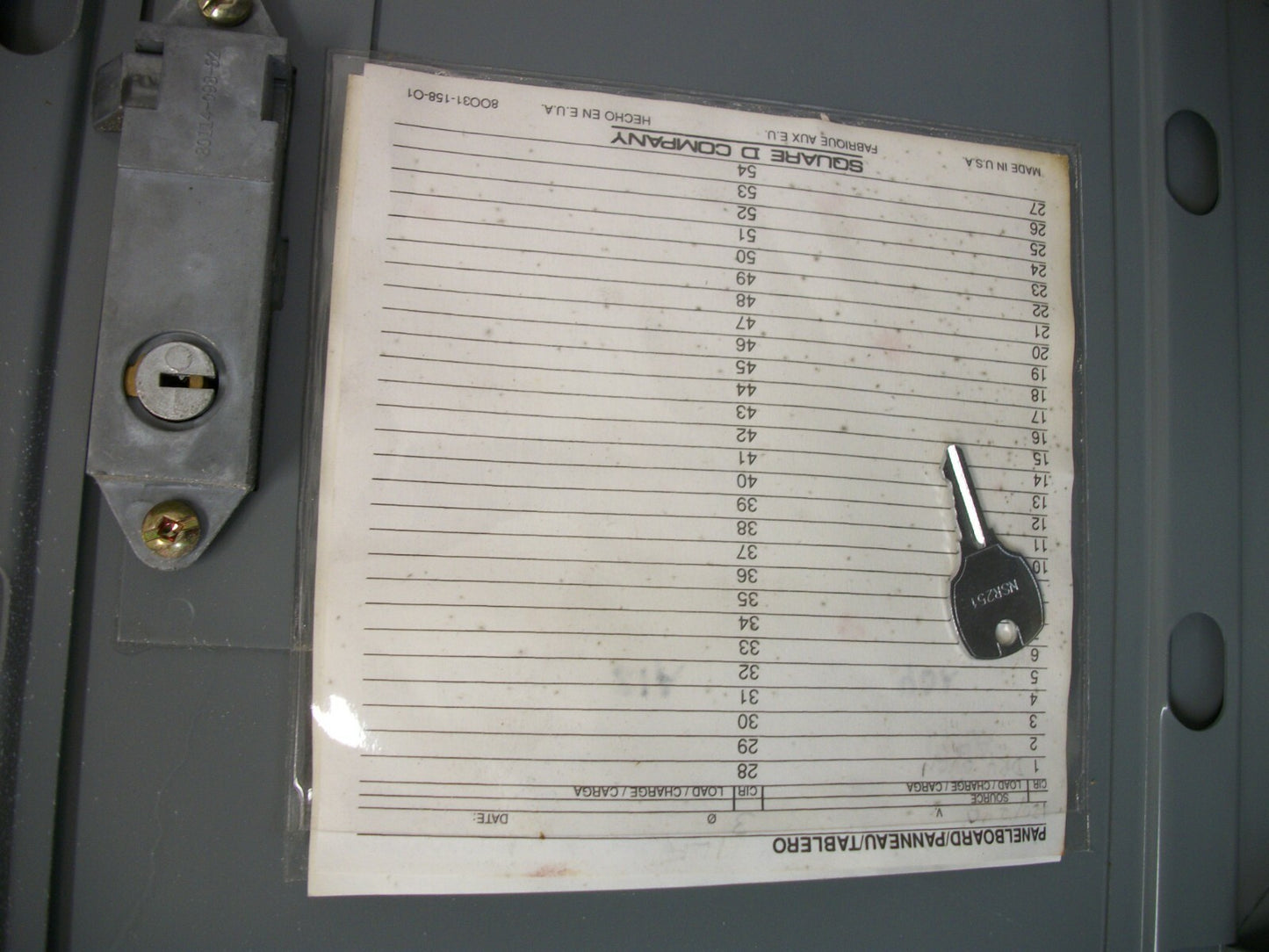 SQUARE D NQOD LOAD CENTER PANELBOARD NQOD12186402650520001 100A 240D/120V 3PH 4W