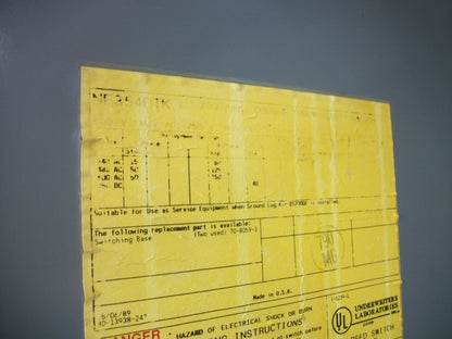 SIEMENS DOUBLE THROW DISCONNECT TYPE 1 NF354DTK 200AMP 600VOLT 3POLE NON-FUSIBLE