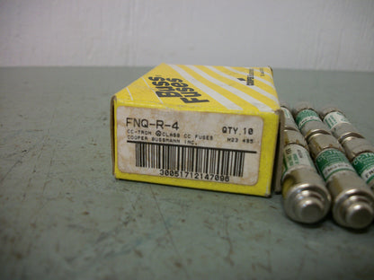 BUSSMANN BOX OF 6 CC-TRON FUSES FNQ-R-4 4AMP 600VOLT NIB