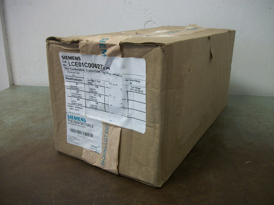 SIEMENS 30AMP ELECTRICALLY HELD L&H CONTACTOR LCE01C006277A 277VCOIL NIB