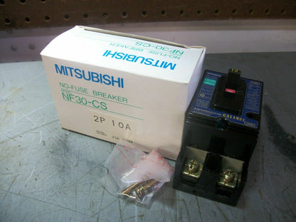 MITSUBISHI NO-FUSE CIRCUIT BREAKER NF30-CS 10AMP 500VOLT 2POLE NIB