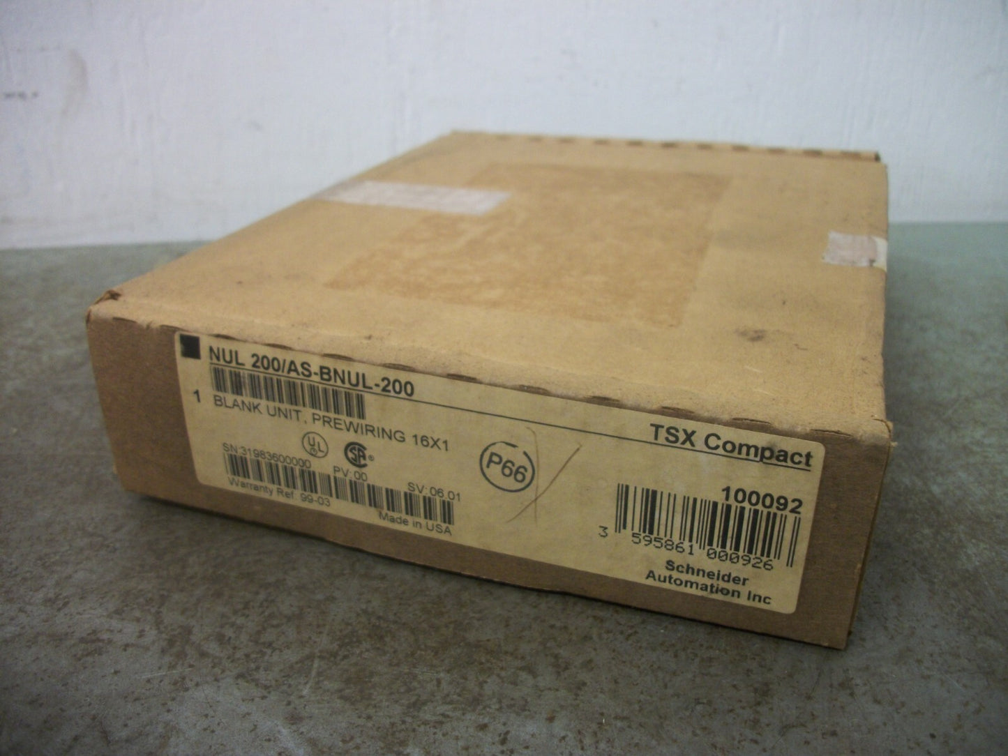 SQUARE D TSX COMPACT PREWIRING 16X1 BLANK UNIT NUL 200/AS-BNUL-200 NIB