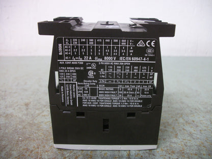 CUTLER-HAMMER DIL-M7-10 CONTACTOR XTCE007B10 20AMP 24VCOIL 3PH 600V 5HP