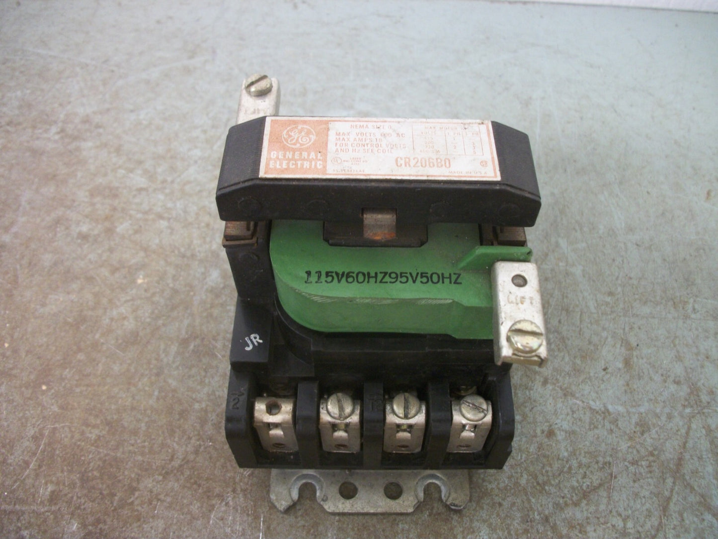 GE SIZE 0 CONTACTOR CR206B0 18AMP 115VCOIL 3PH 600V 5HP