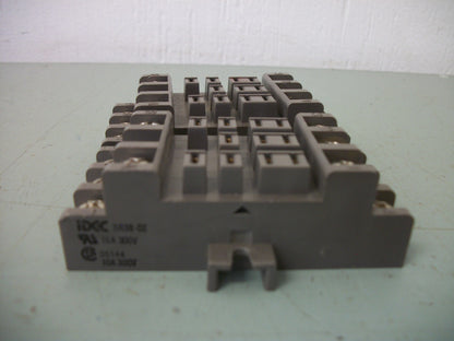 IDEC LOT OF 2 11-PIN RELAY SOCKET BASES SR3B-02 15AMP 300VOLT