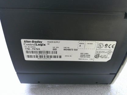 ALLEN-BRADLEY 17-SLOT PLC RACK CHASSIS 1756-A17 W/1756-PA75/A