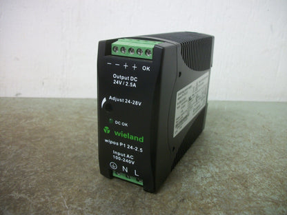 WIELAND WIPOS P1 24-2.5 SWITCHING POWER SUPPLY 81.000.6120.0 24VDC 2.5AMP