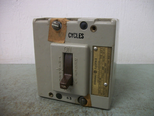 GE ALB-10 AIR CIRCUIT BREAKER TN231H4075 75AMP 125VOLT 3POLE NOB