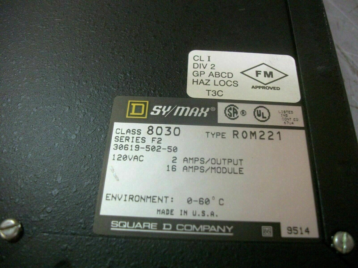 SQUARE D SY/MAX OUTPUT MODULE 8030ROM221
