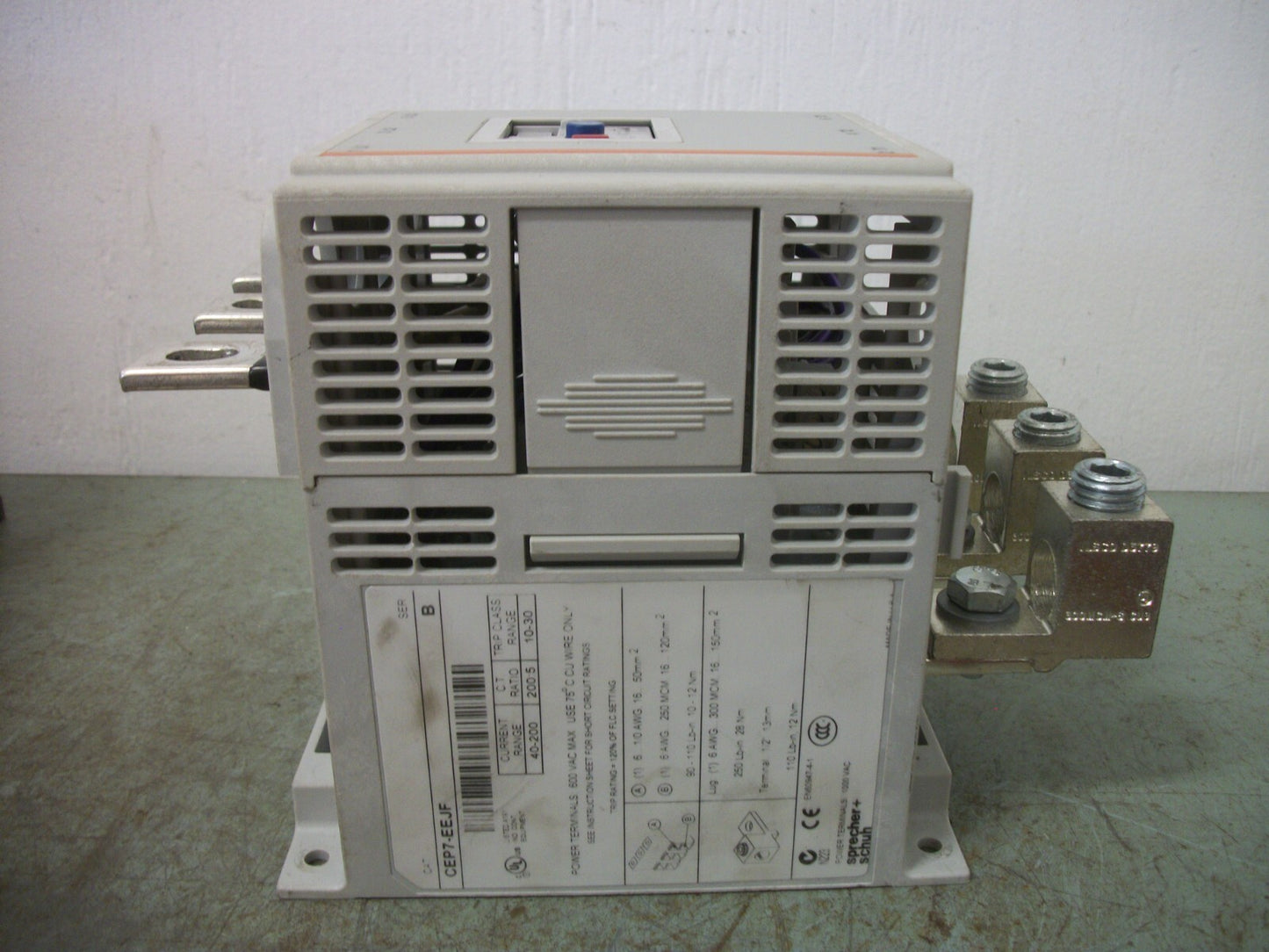 SPRECHER+SCHUH OVERLOAD RELAY CEP7-EEJF CEP7-ERR 40-200AMP