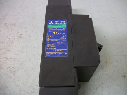 MITSUBISHI NO-FUSE CIRCUIT BREAKER NF30-CB 15AMP 250VOLT 2POLE