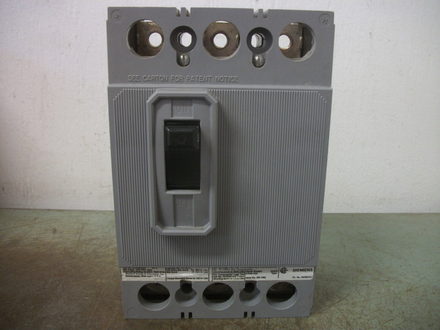 SIEMENS QJ CIRCUIT BREAKER QJ23B225H 225AMP 240VOLT 3POLE 42KA