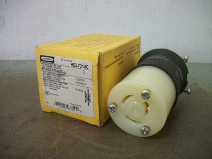 HUBBELL TWIST-LOCK CONNECTOR HBL7314C 20AMP 125/250VOLT 3P 3W NIB