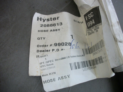 HYSTER HOSE ASSEMBLY 2088613 NEW