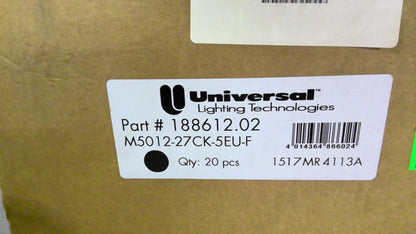UNIVERSAL LTNG 188612.02 BOX OF 10 ELECTRONIC MH BALLASTS M5012-27CK-5EU-F NIB