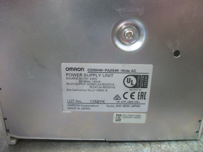OMRON SYSMAC PLC POWER SUPPLY UNIT C200HW-PA204R /WIDE AC