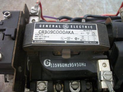 GE SIZE 1 TWO-SPEED MOTOR STARTER CR309C000AKA 27AMP 115VCOIL 3PH 600V 10HP