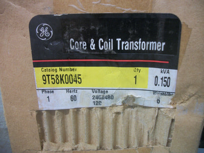 GE .150KVA 1PH CORE & COIL TRANSFORMER 9T58K0045 HV 220X480 LV 110/120 NIB