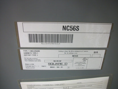 SQUARE D NQ NF PANELBOARD SURFACE FRONT NC56S NOB