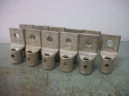 THOMAS & BETTS LOT OF 11 5/8" BOLT 1600/24 COMPRESSION LUGS 58184 NOB