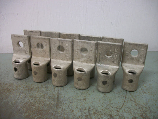 THOMAS & BETTS LOT OF 11 5/8" BOLT 1600/24 COMPRESSION LUGS 58184 NOB