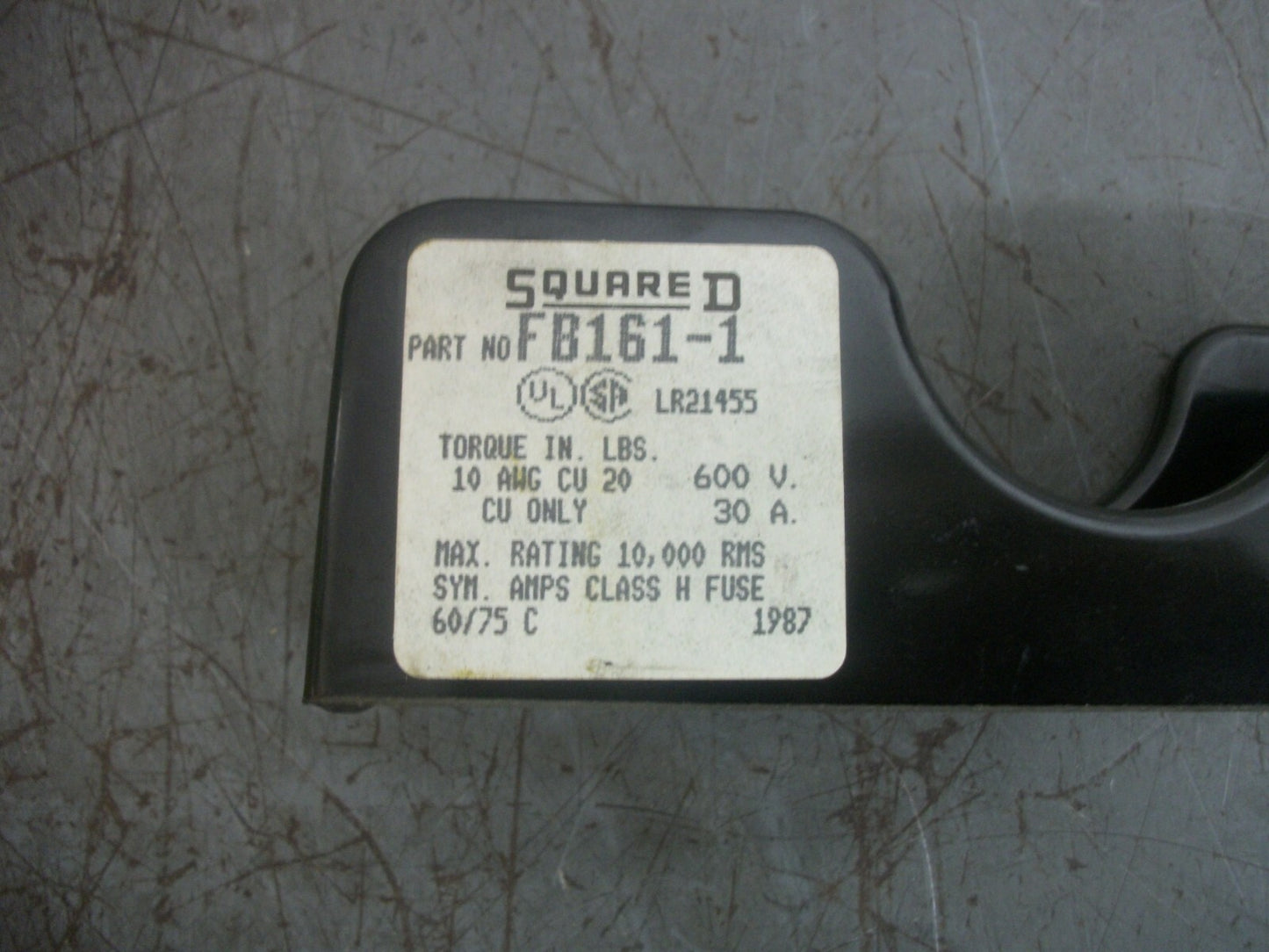 SQUARE D FUSEHOLDER FB161-1 30AMP 600VOLT 1POLE NOB