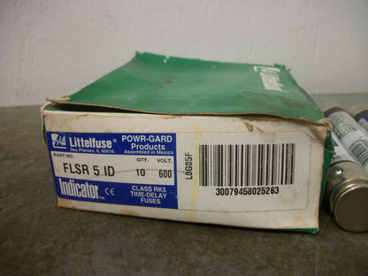 LITTELFUSE BOX OF 3 INDICATOR POWR-GARD FUSES FLSR5ID 5AMP 600VOLT NIB