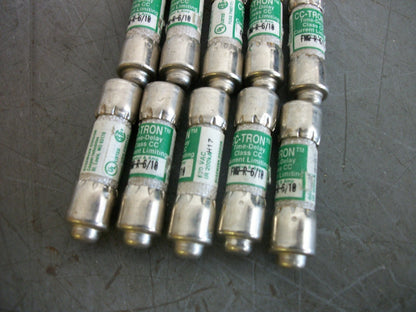 BUSSMANN LOT OF 10 CC-TRON FUSES FNQ-R-6/10 6/10AMP 600VOLT NOB
