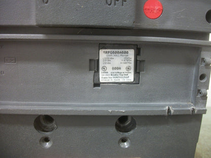 GE SPECTRA SGHA CIRCUIT BREAKER SGHA36AT0600 600AMP 600VOLT 3POLE W/600A TRIP
