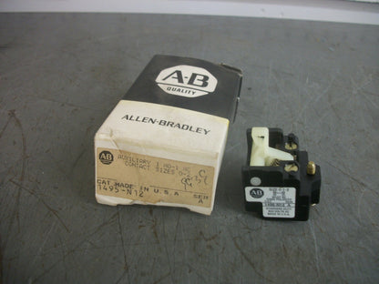 ALLEN-BRADLEY 1N.O. 1N.C. AUXILIARY CONTACT FOR SIZES 0-2 1495-N12 NIB