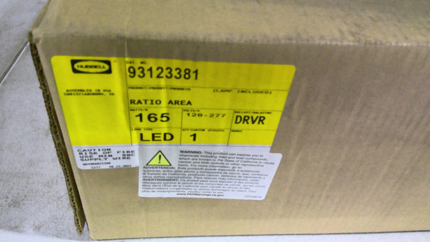 HUBBELL 165W RATIO AREA LED LIGHT 93123381 120/277VOLT NIB