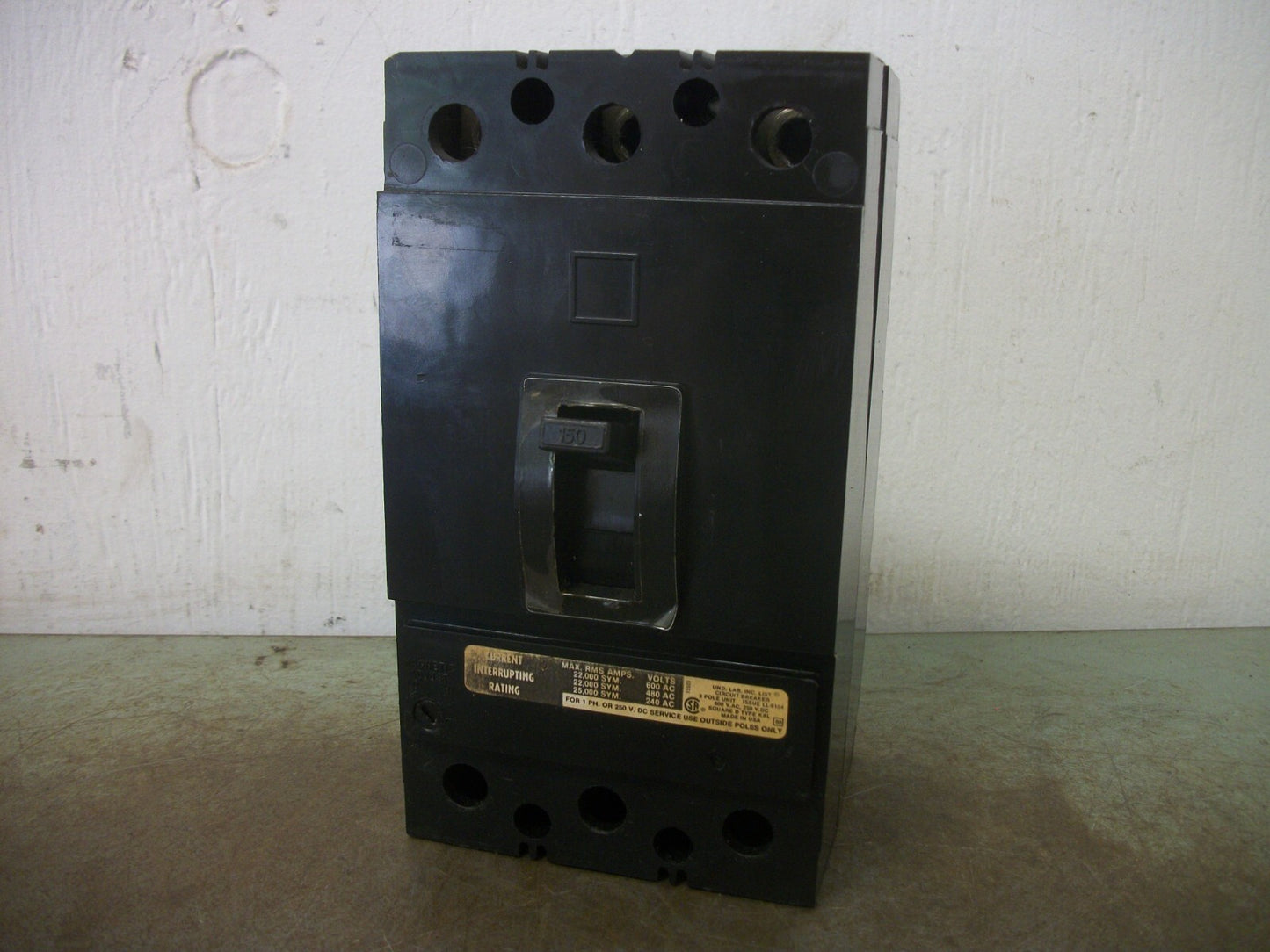 SQUARE D KAL CIRCUIT BREAKER KAL36150 150AMP 600VOLT 3POLE BLACK