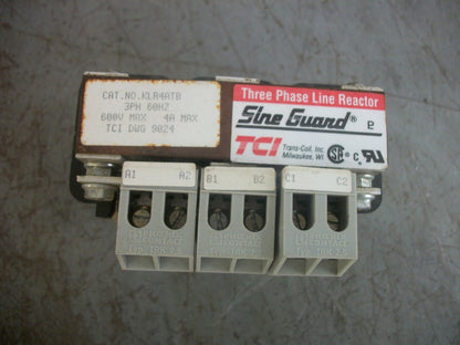 TCI SINE GUARD 3PH LINE REACTOR KLR4ATB 600VOLT 4AMP