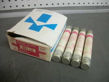 GOULD SHAWMUT BOX OF 4 TRI-ONIC FUSES TRS3-1/2R 3-1/2AMP 600VOLT NIB