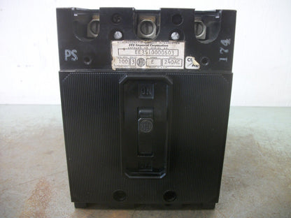 SIEMENS EE3 CIRCUIT BREAKER EE3S10000S03 100AMP 240VOLT 3POLE W/SHUNT&AUX NOB