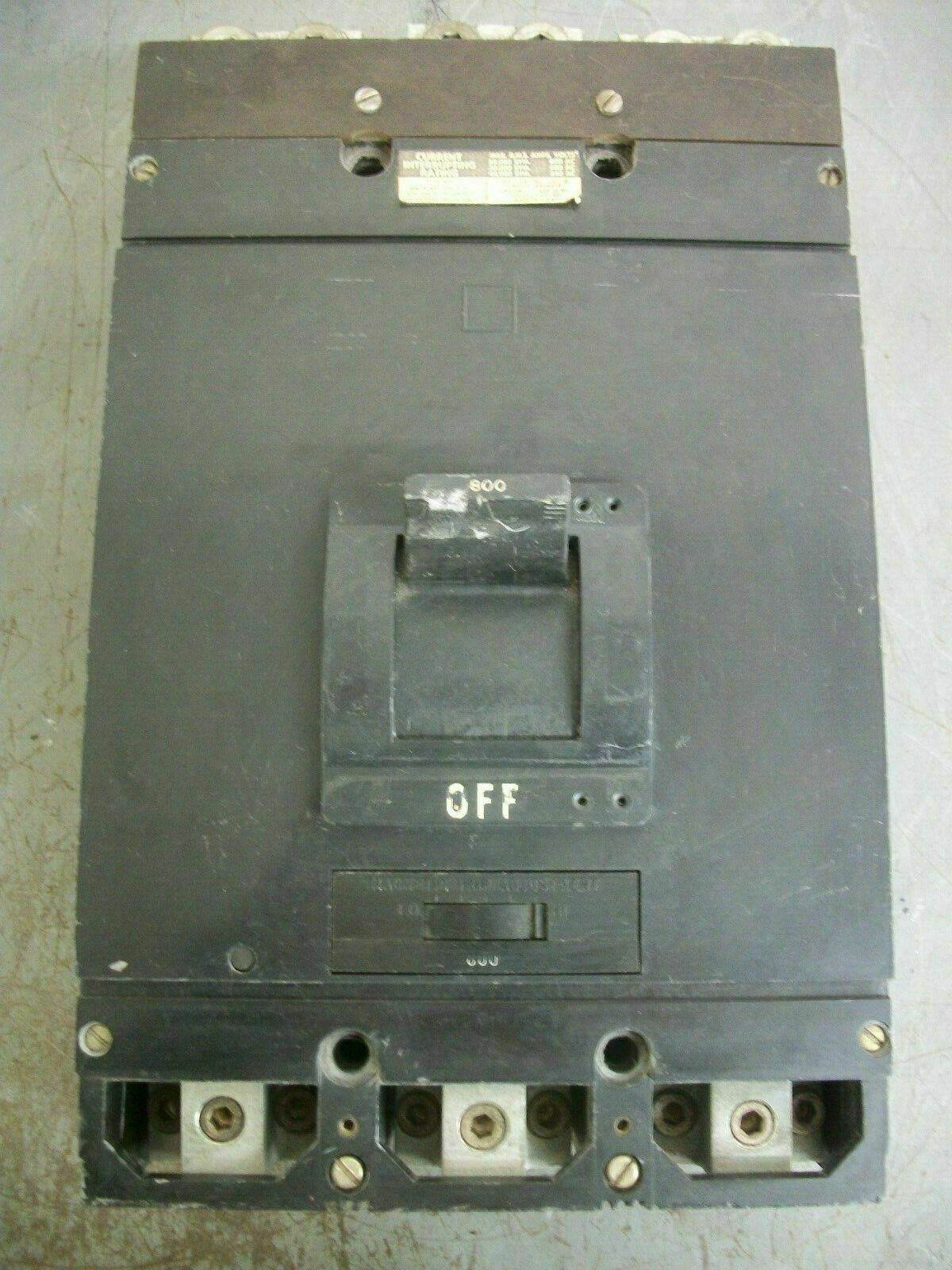 SQUARE D MAL CIRCUIT BREAKER MAL36800 800AMP 600VOLT 3POLE BLACK