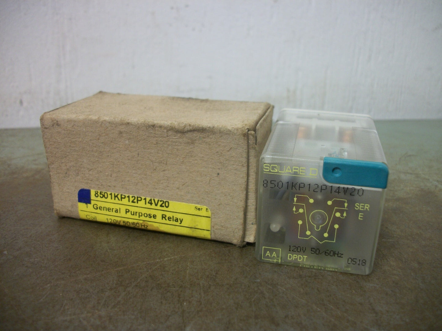 SQUARE D DPDT RELAY 8501KP12P14V20 120VCOIL 10AMP NIB