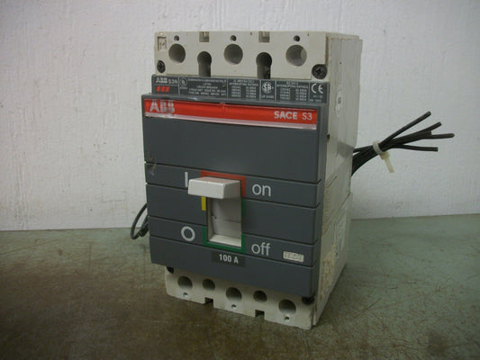 ABB SACE S3 S3N CIRCUIT BREAKER 100AMP 600VOLT 3POLE SHUNT AUX