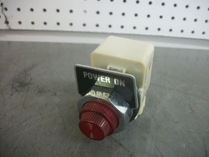 SQUARE D RED ILLUMINATED INDICATOR LIGHT 9001KM1 120VOLT